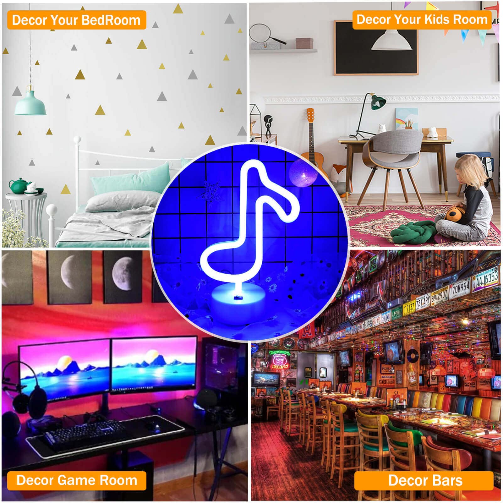 Amazon.co.jp: VIFULIN 音符ライト LED音符ナイトライト スタンド付き